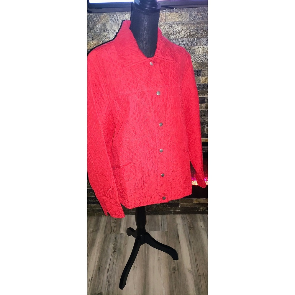 Coldwater Creek Red Jacket With Snaps And Pockets In Front Size 1X